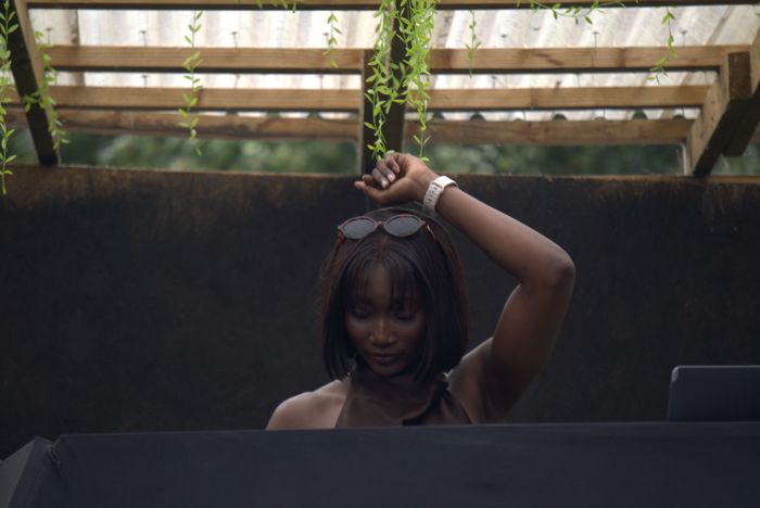A moment behind the DJ booth