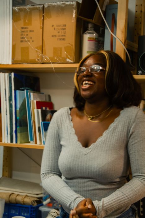 A guest laughing